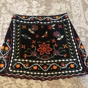 Forever 21 Embroidered Mini Skirt